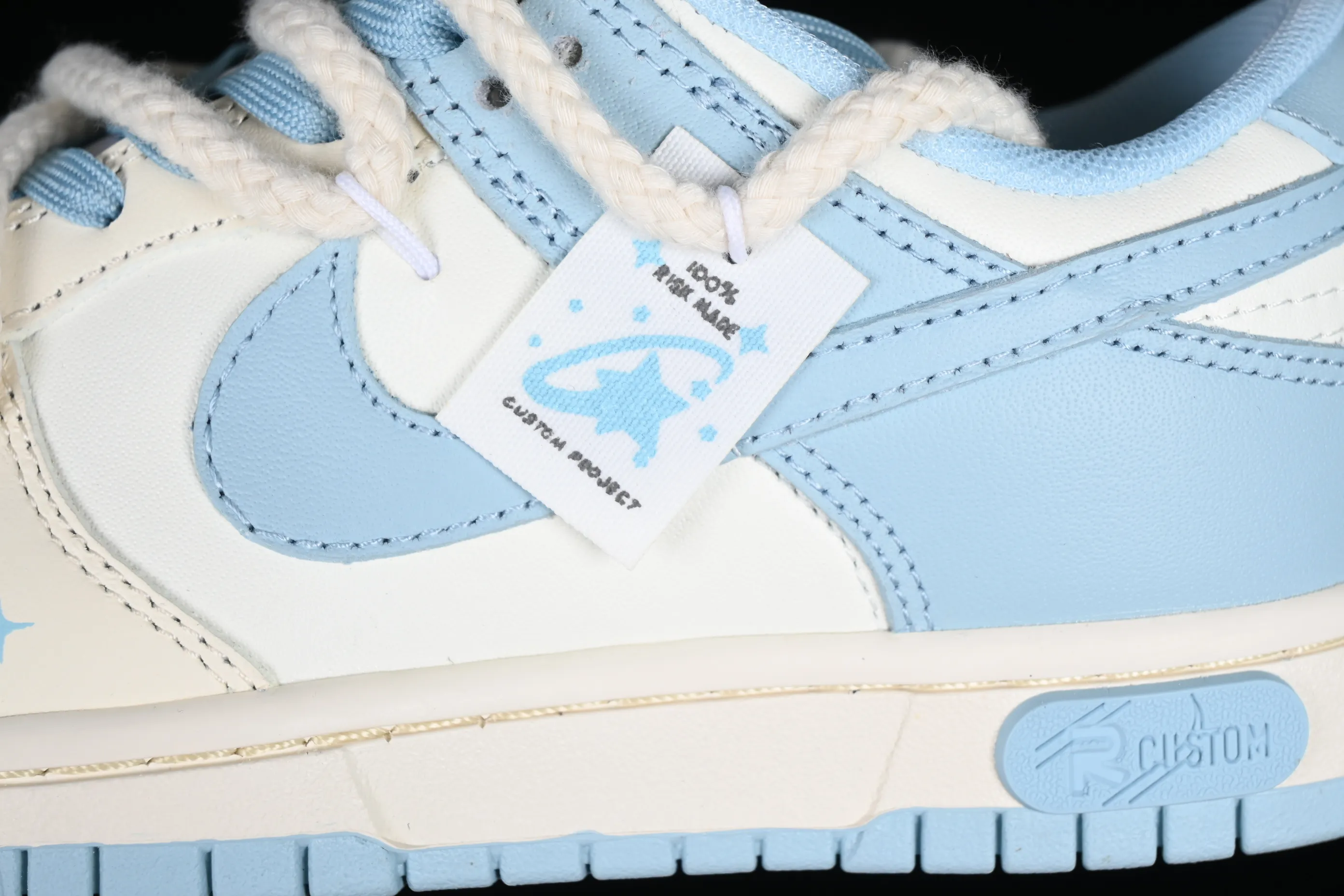 All Categories Nk SB Dunk Series Nk SB Dunk Low Low-top sneakers Gift box version Nk Dunk Low Milk Blue Customized version of deconstructed strap casual sneakers DD1503-123
